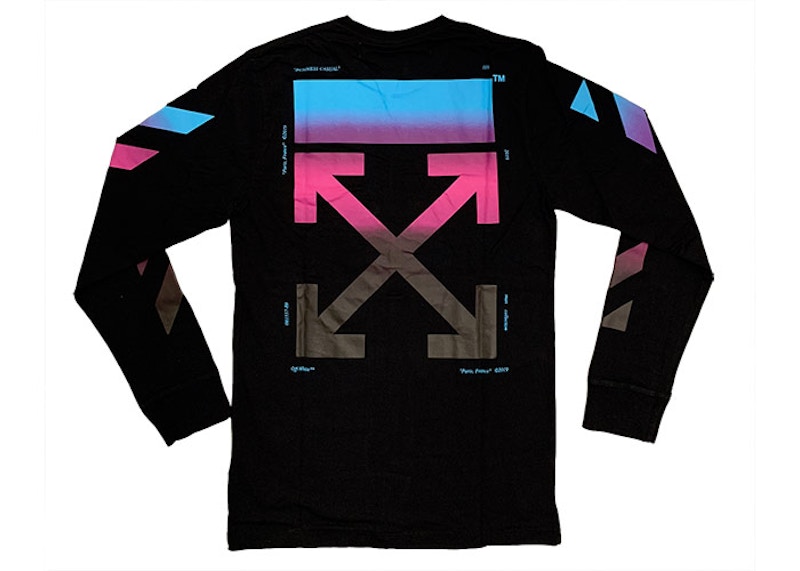 Order 黑色Off-White斜條漸變長袖T恤