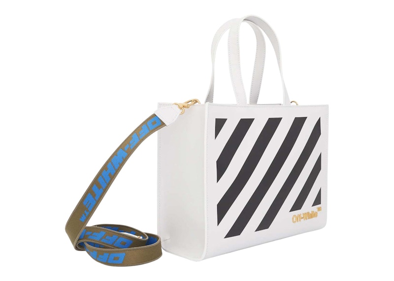 Order 오프 화이트 대각선 하이브리드 쇼퍼 레터링 토트백 (화이트/블랙) 
