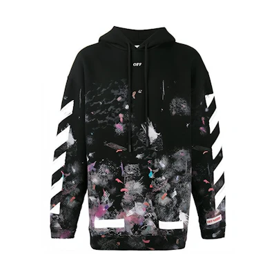 OFF-WHITE Diagonal Print Cotton Pullover Sweatshirt - Black OMBB009F176190309901