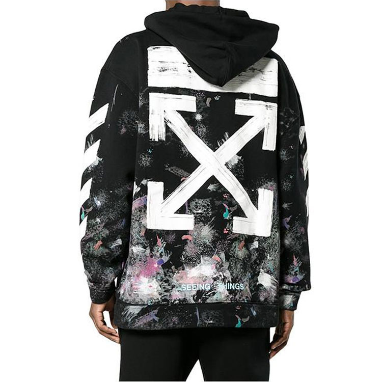 Shop OFF-WHITE Diagonal Print Cotton Pullover Sweatshirt - Black OMBB009F176190309901
