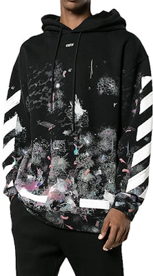 OFF-WHITE Diagonal Print Cotton Pullover Sweatshirt - Black OMBB009F176190309901 Purchase OFF-WHITE Diagonal Print Cotton Pullover Sweatshirt - Black OMBB009F176190309901