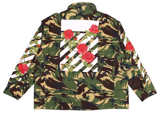 Off-White Diagonal Rose Stripes M65 Jacket Camo Order Off-White Diagonal Rose Stripes M65 Jacket Camo
