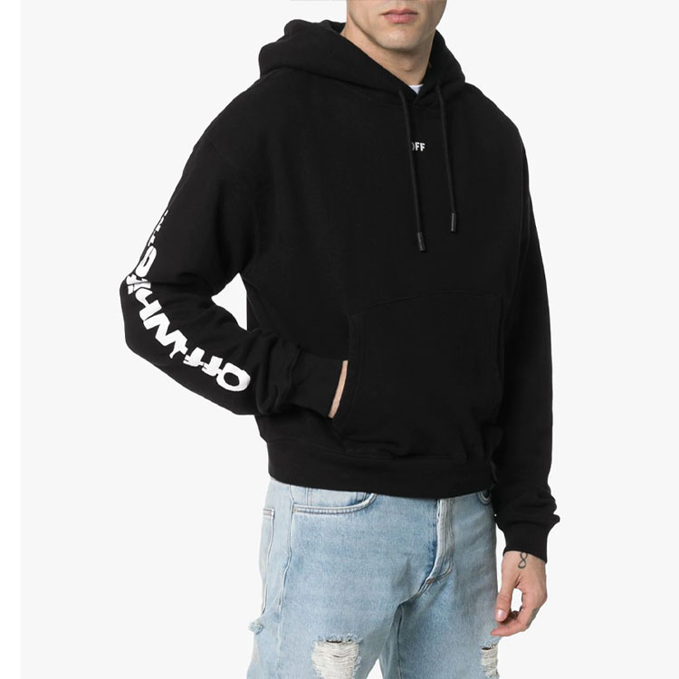 Lookbook 오프화이트 대각선 스컬 프린트 코튼 스웻셔츠 블랙 OMBB037S19D250171088