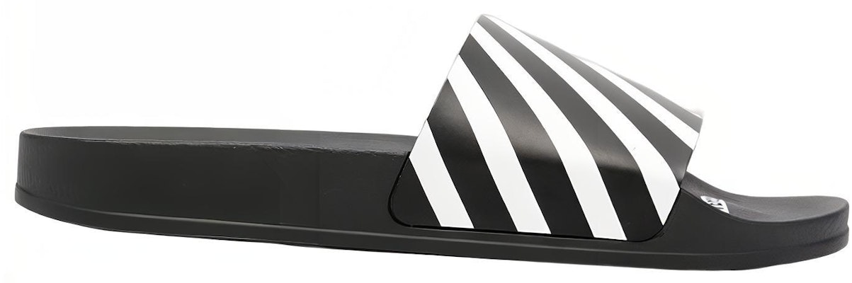 OFF-WHITE Diag 橡膠 條紋 時尚拖鞋 黑白色 Order OFF-WHITE Diag 橡膠 條紋 時尚拖鞋 黑白色