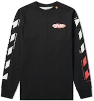 Off-White Diagonal Split Logo L/S Tee Black/White/Red Off-White Diagonal Split Logo L/S Tee Black/White/Red