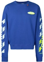 Off-White Diagonal Split Logo Sweatshirt Blue/White/Yellow Off-White Diagonal Split Logo Sweatshirt Blue/White/Yellow