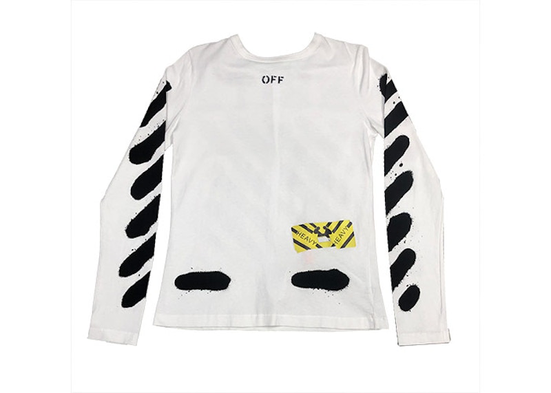 Off-White Diagonal Spray Paint L/S Tee White