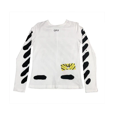OFF-WHITE Diagonal Spray Paint L/S Tee White