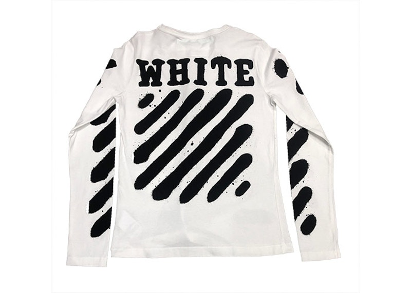 OFF-WHITE Diagonal Spray Paint L/S Tee White 圖 2