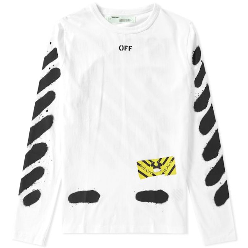 OFF-WHITE Diagonal Spray Paint L/S Tee White 圖 3
