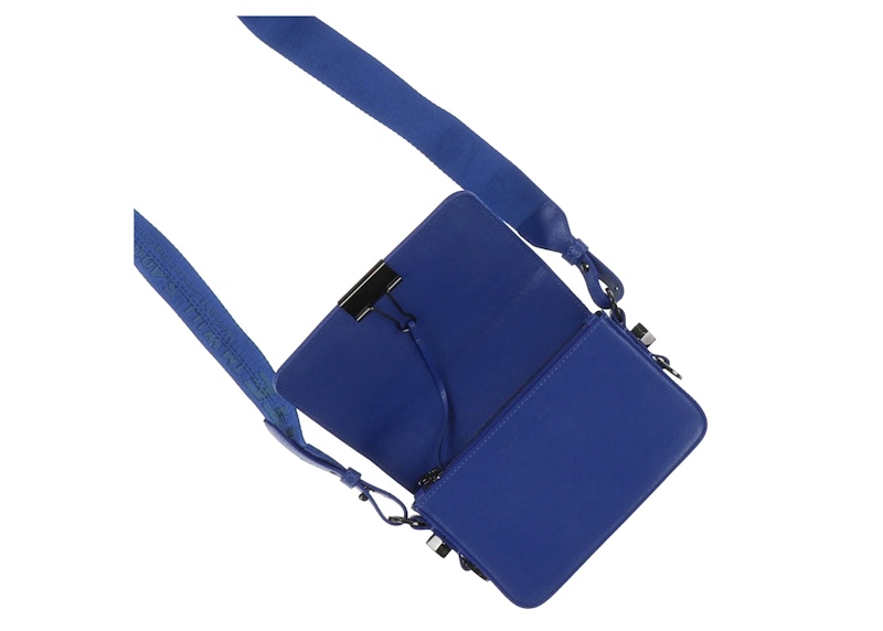 Lookbook OFF-WHITE 斜條紋迷你翻蓋包 藍/白