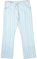 Off-White Diagonal Stripe Straight Fit Denim Jeans Blue/White Off-White Diagonal Stripe Straight Fit Denim Jeans Blue/White