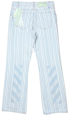 Off-White Diagonal Stripe Straight Fit Denim Jeans Blue/White Order Off-White Diagonal Stripe Straight Fit Denim Jeans Blue/White