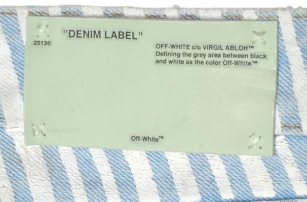 Off-White Diagonal Stripe Straight Fit Denim Jeans Blue/White Lookbook Off-White Diagonal Stripe Straight Fit Denim Jeans Blue/White