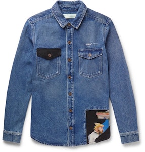 Off-White Kemeja Denim Western Lusuh Indigo Buy Off-White Kemeja Denim Western Lusuh Indigo