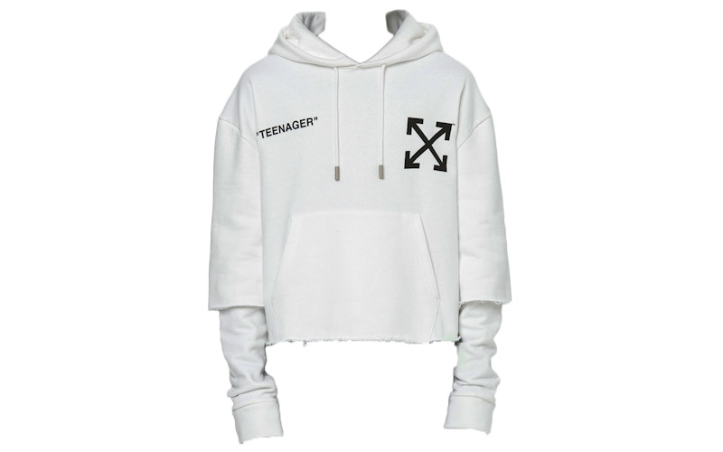 Off-White Distressed Flamed Bart Hoodie White