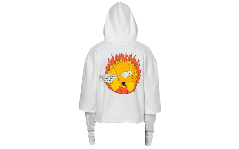 Off-White Distressed Flamed Bart Hoodie White 圖 2