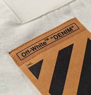 Off-White Distressed Logo Appliqued Denim Shorts Off-White/Black Lookbook Off-White Distressed Logo Appliqued Denim Shorts Off-White/Black