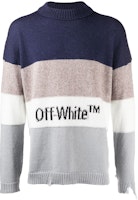 Off-White Distressed Striped Sweater Blue/Black Off-White Distressed Striped Sweater Blue/Black