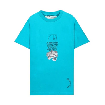 OFF-WHITE Dripping Arrows Logo Blue T-Shirt Mens OMAA027R201850053901
