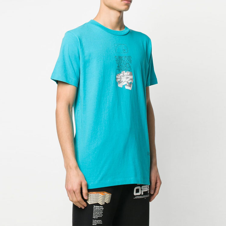 OFF-WHITE Dripping Arrows Logo Blue T-Shirt Mens OMAA027R201850053901 圖 4