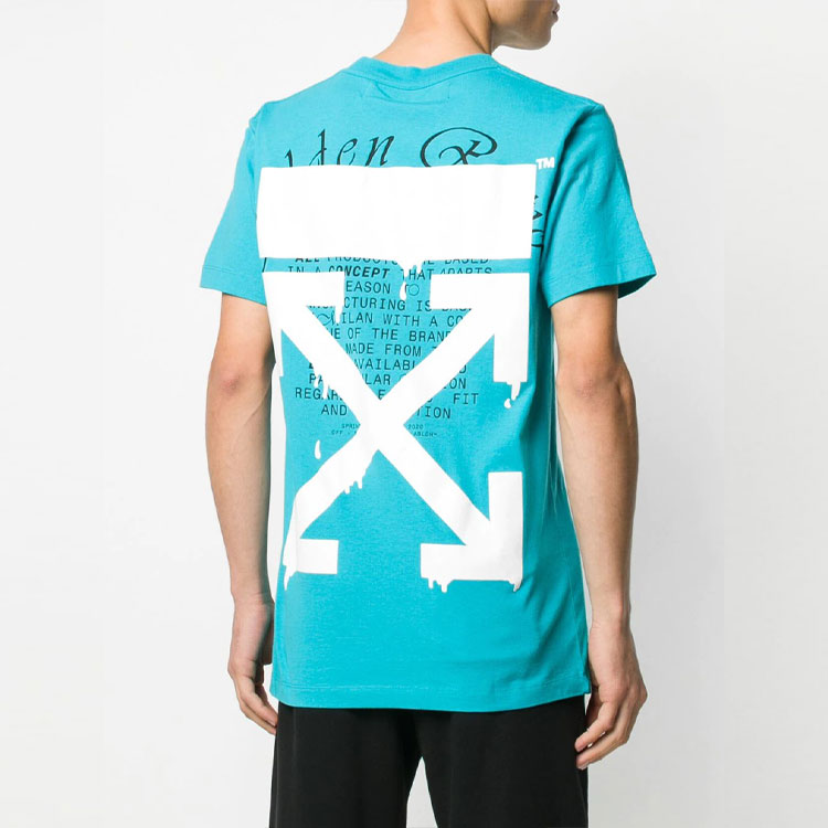 OFF-WHITE Dripping Arrows Logo Blue T-Shirt Mens OMAA027R201850053901 圖 5