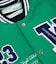 Lookbook Off-White Eagle Logo Leather Sleeve Varsity Jacket Green/Navy/White