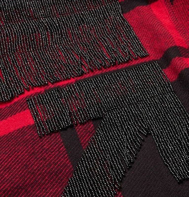 Off-White Embellished Checkered Flannel Shirt Black/Red/White Order Off-White Embellished Checkered Flannel Shirt Black/Red/White
