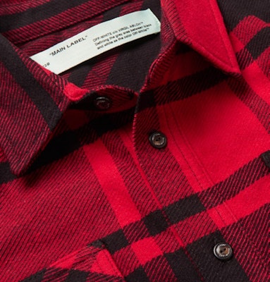 Off-White Embellished Checkered Flannel Shirt Black/Red/White Lookbook Off-White Embellished Checkered Flannel Shirt Black/Red/White