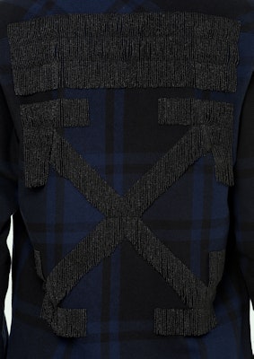 Off-White Embellished Checkered Flannel Shirt Blue/Black Order Off-White Embellished Checkered Flannel Shirt Blue/Black