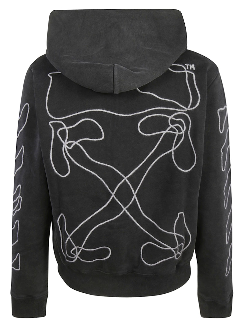 OFF-WHITE Embroidered Abstract Arrows Zip Hoodie Black 圖 2