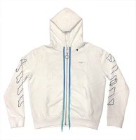 Off-White Embroidered Abstract Arrows Zip Hoodie White Off-White Embroidered Abstract Arrows Zip Hoodie White