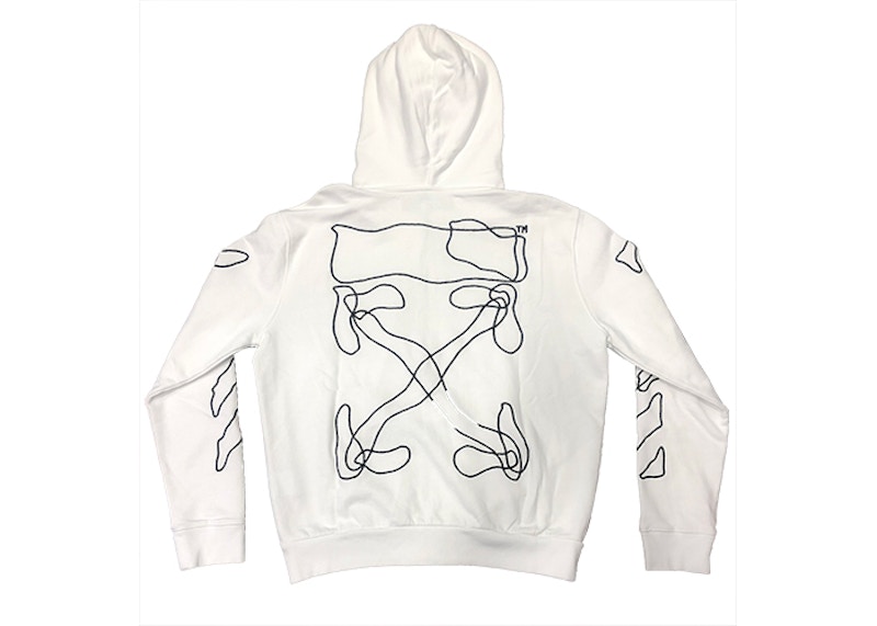 Order Off-White Embroidered Abstract Arrows Zip Hoodie White