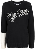 Off-White Embroidered Logo Over Crewneck 'Black/Beige' Off-White Embroidered Logo Over Crewneck 'Black/Beige'