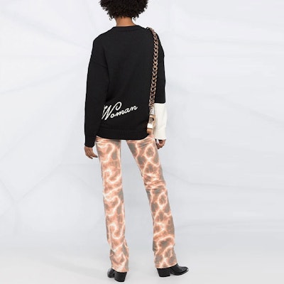 Off-White Embroidered Logo Over Crewneck 'Black/Beige' Lookbook Off-White Embroidered Logo Over Crewneck 'Black/Beige'