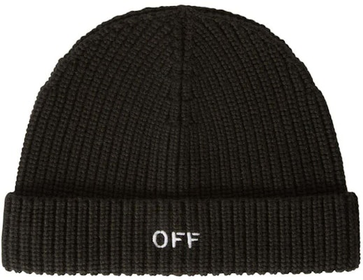 Beanie Bersulam-Rib Off-White Hitam/Putih Buy Beanie Bersulam-Rib Off-White Hitam/Putih