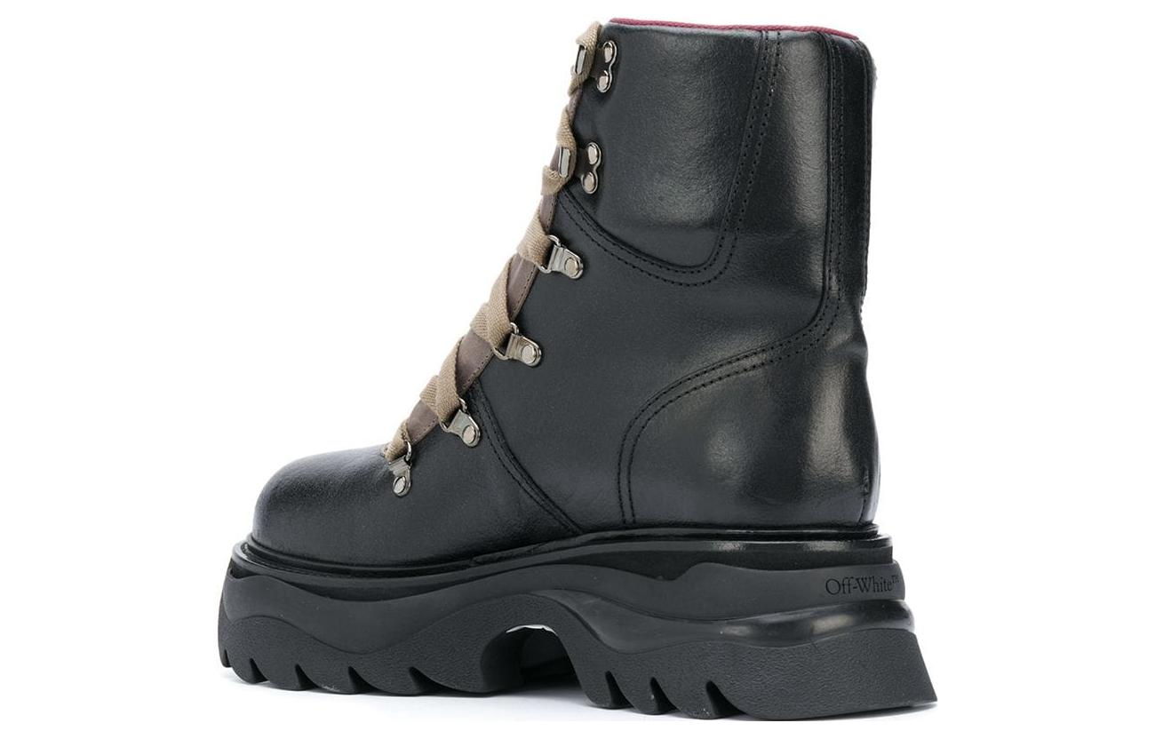 Shop Stivale Off-White Equipment Platform ''Nero Beige'' OMIA184E20LEA0010600