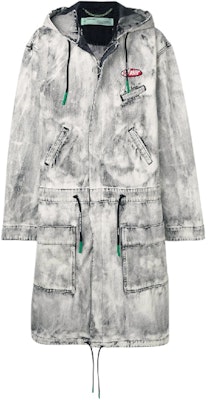 Off-White Exagerated Parka Jacket Bleached Black Buy Off-White Exagerated Parka Jacket Bleached Black