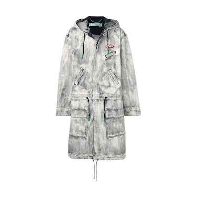 Off-White Exagerated Parka Jacket Bleached Black