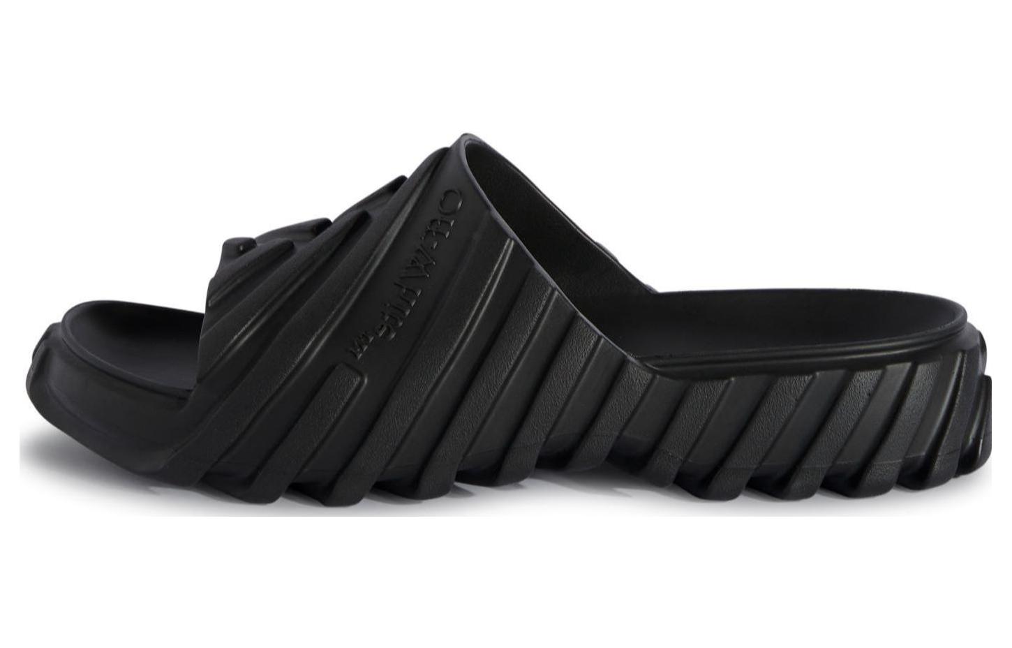 Buy Off-White Exploration Sliders 'Black' OMIC018S24MAT001-1010