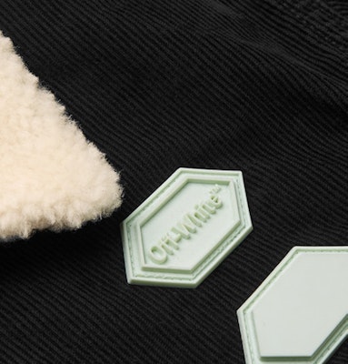 Jaket Corduroy Shearling Palsu Off-White Hitam Lookbook Jaket Corduroy Shearling Palsu Off-White Hitam