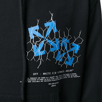 Off-White 圍欄箭頭連帽衫 黑/藍 Order Off-White 圍欄箭頭連帽衫 黑/藍