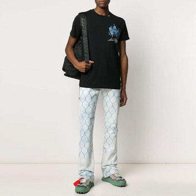 Off-White Fence Bleached Skinny Fit Denim Jeans Bleach/Light Blue Order Off-White Fence Bleached Skinny Fit Denim Jeans Bleach/Light Blue