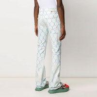 Off-White 圍欄漂白緊身牛仔褲 漂白/淺藍色 Shop Off-White 圍欄漂白緊身牛仔褲 漂白/淺藍色