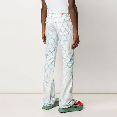 Off-White Fence Bleached Skinny Fit Denim Jeans Bleach/Light Blue Shop Off-White Fence Bleached Skinny Fit Denim Jeans Bleach/Light Blue