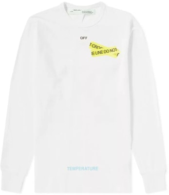 Off-White Firetape Kaos Lengan Panjang Putih Buy Off-White Firetape Kaos Lengan Panjang Putih