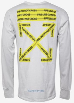 Off-White Firetape Kaos Lengan Panjang Putih Order Off-White Firetape Kaos Lengan Panjang Putih