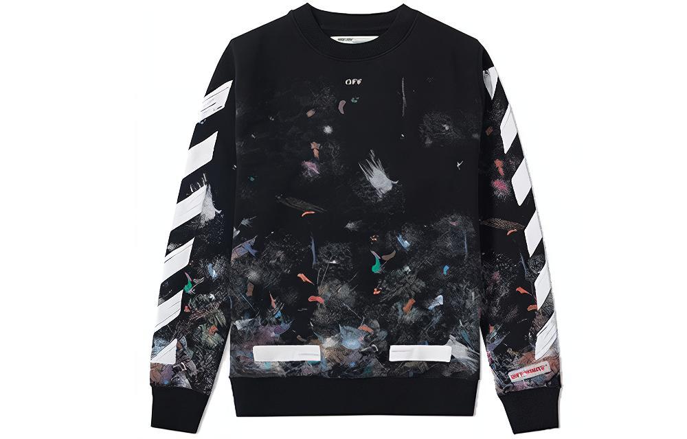 OFF-WHITE Fireworks Arrow Black Crewneck Sweatshirt OMBA003F176190309901