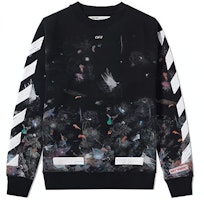 OFF-WHITE Fireworks Arrow Black Crewneck Sweatshirt OMBA003F176190309901 OFF-WHITE Fireworks Arrow Black Crewneck Sweatshirt OMBA003F176190309901