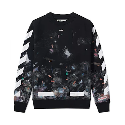 OFF-WHITE Fireworks Arrow Black Crewneck Sweatshirt OMBA003F176190309901